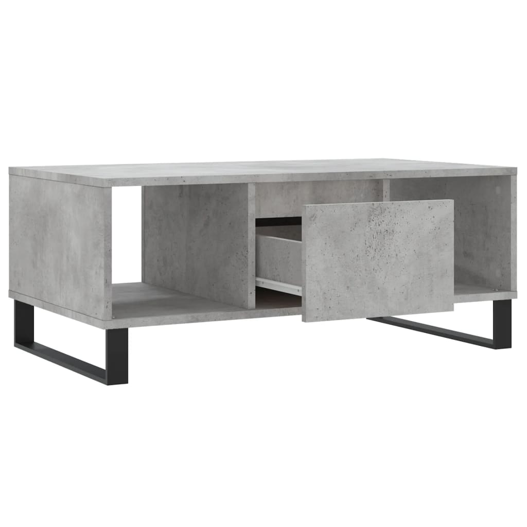 Couchtisch Betongrau 90x50x36,5 cm Holzwerkstoff Stilecasa