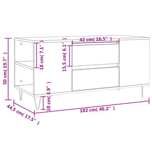 vidaXL Couchtisch Sonoma-Eiche 102x44,5x50 cm Holzwerkstoff