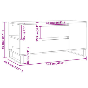 vidaXL Couchtisch Schwarz 102x44,5x50 cm Holzwerkstoff