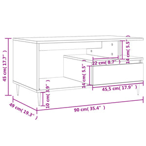 vidaXL Couchtisch Schwarz 90x49x45 cm Holzwerkstoff