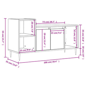 vidaXL TV-Schrank Weiß 100x35x55 cm Holzwerkstoff