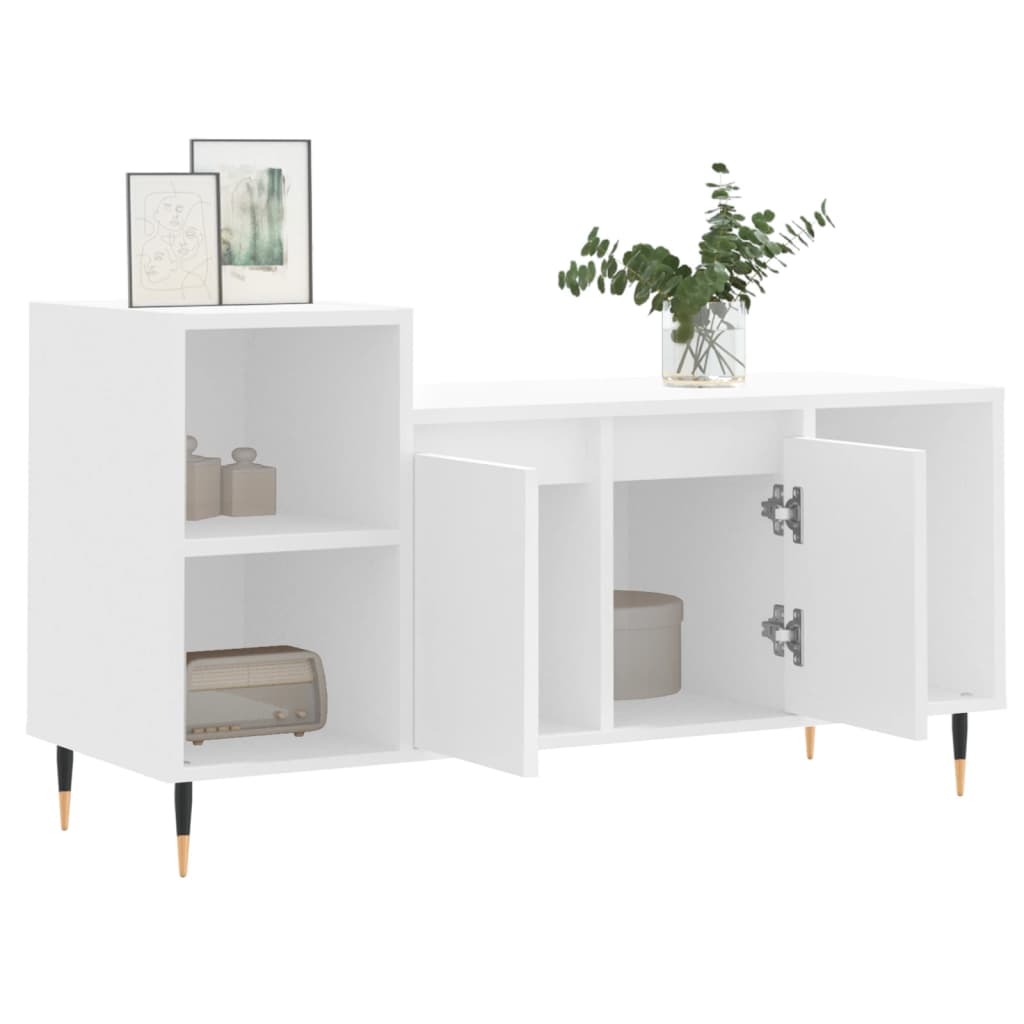 vidaXL TV-Schrank Weiß 100x35x55 cm Holzwerkstoff