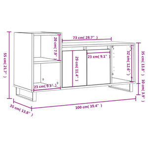 vidaXL TV-Schrank Räuchereiche 100x35x55 cm Holzwerkstoff