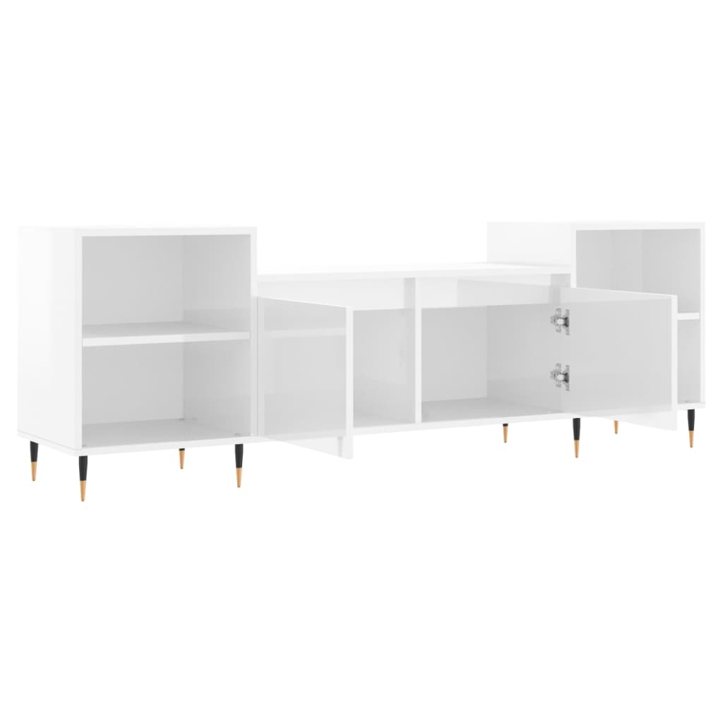 vidaXL TV-Schrank Hochglanz-Weiß 160x35x55 cm Holzwerkstoff