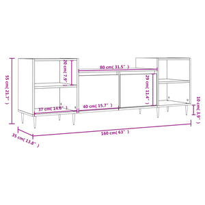 vidaXL TV-Schrank Hochglanz-Weiß 160x35x55 cm Holzwerkstoff