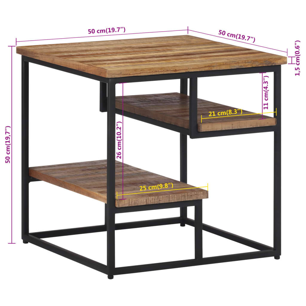 vidaXL Beistelltisch 50x50x50 cm Recyceltes Massivholz Teak