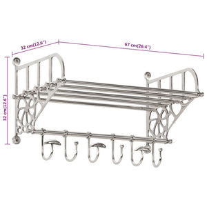 vidaXL Wandgarderobe mit Kleiderhaken Aluminium