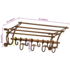 Wandgarderobe mit Kleiderhaken Aluminium