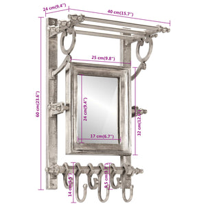 vidaXL Wandgarderobe mit Kleiderhaken Aluminium