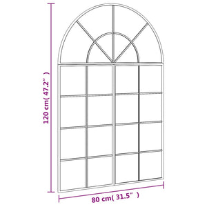 Wandspiegel Schwarz 80x120 cm Gewölbt Eisen Stilecasa