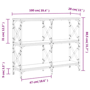 Konsolentisch Räuchereiche 100x28x80,5 cm Holzwerkstoff Stilecasa