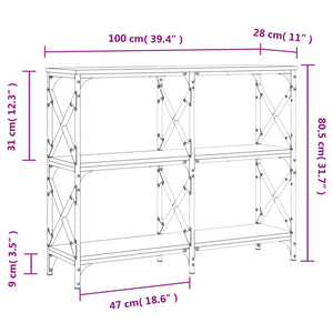 vidaXL Konsolentisch Braun Eichen-Optik 100x28x80,5 cm Holzwerkstoff