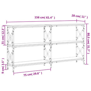 vidaXL Konsolentisch Braun Eichen-Optik 156x28x80,5 cm Holzwerkstoff