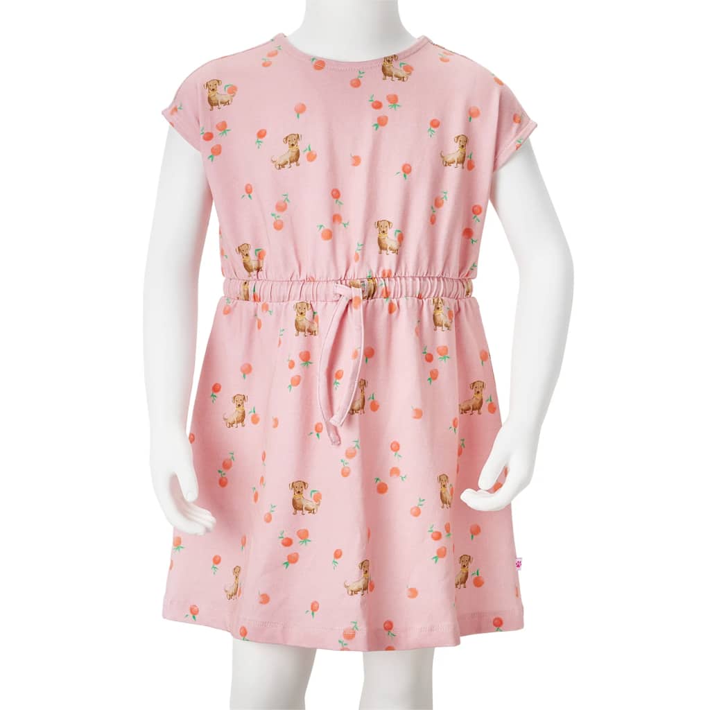 Kinderkleid mit Taillenband Hellorange 140