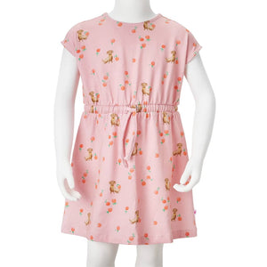 Kinderkleid mit Taillenband Hellorange 140