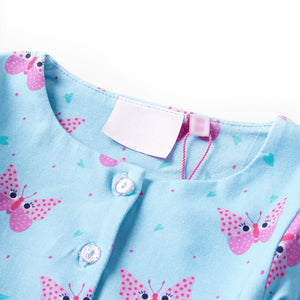 Kinderkleid mit Knöpfen Ärmellos Blau 116