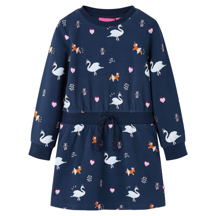 Kinderkleid mit Langen Ärmeln Marineblau 116 Stilecasa