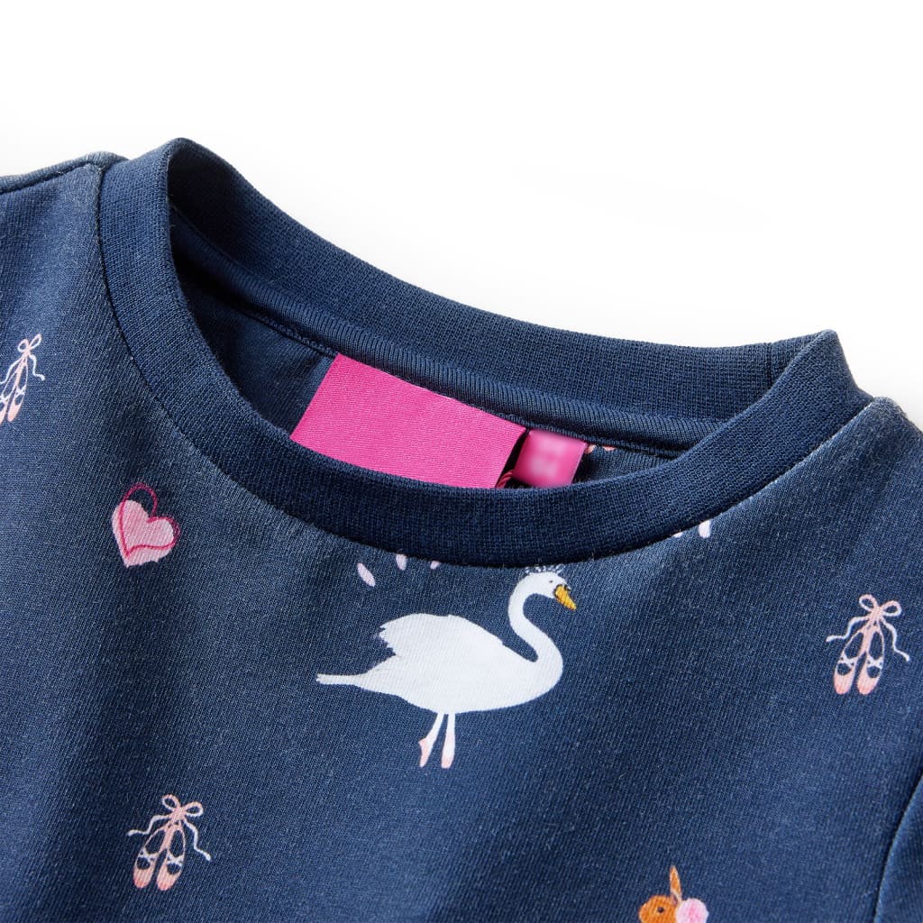 Kinderkleid mit Langen Ärmeln Marineblau 116 Stilecasa