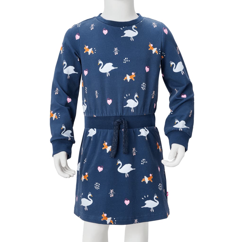 Kinderkleid mit Langen Ärmeln Marineblau 116 Stilecasa