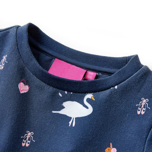 Kinderkleid mit Langen Ärmeln Marineblau 140