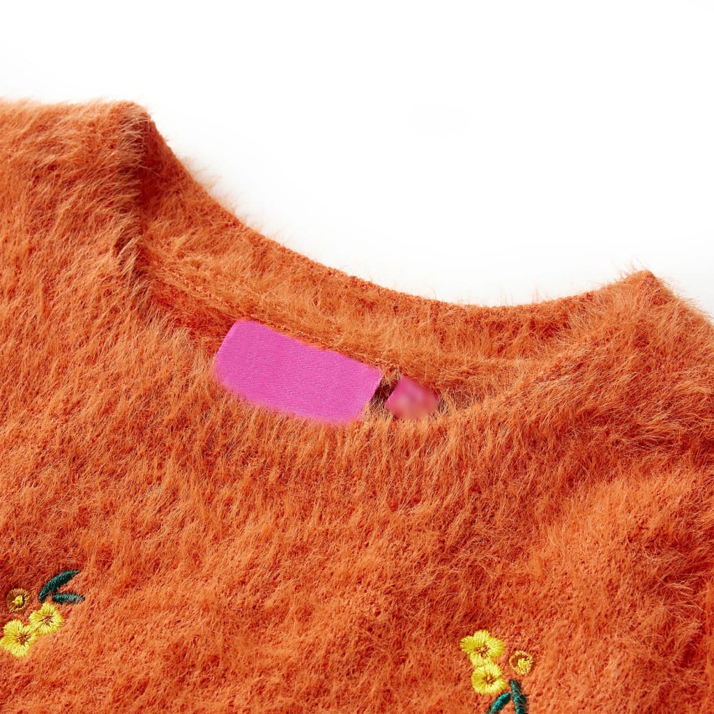 Kinderpullover Gestrickt Dunkelorange 104