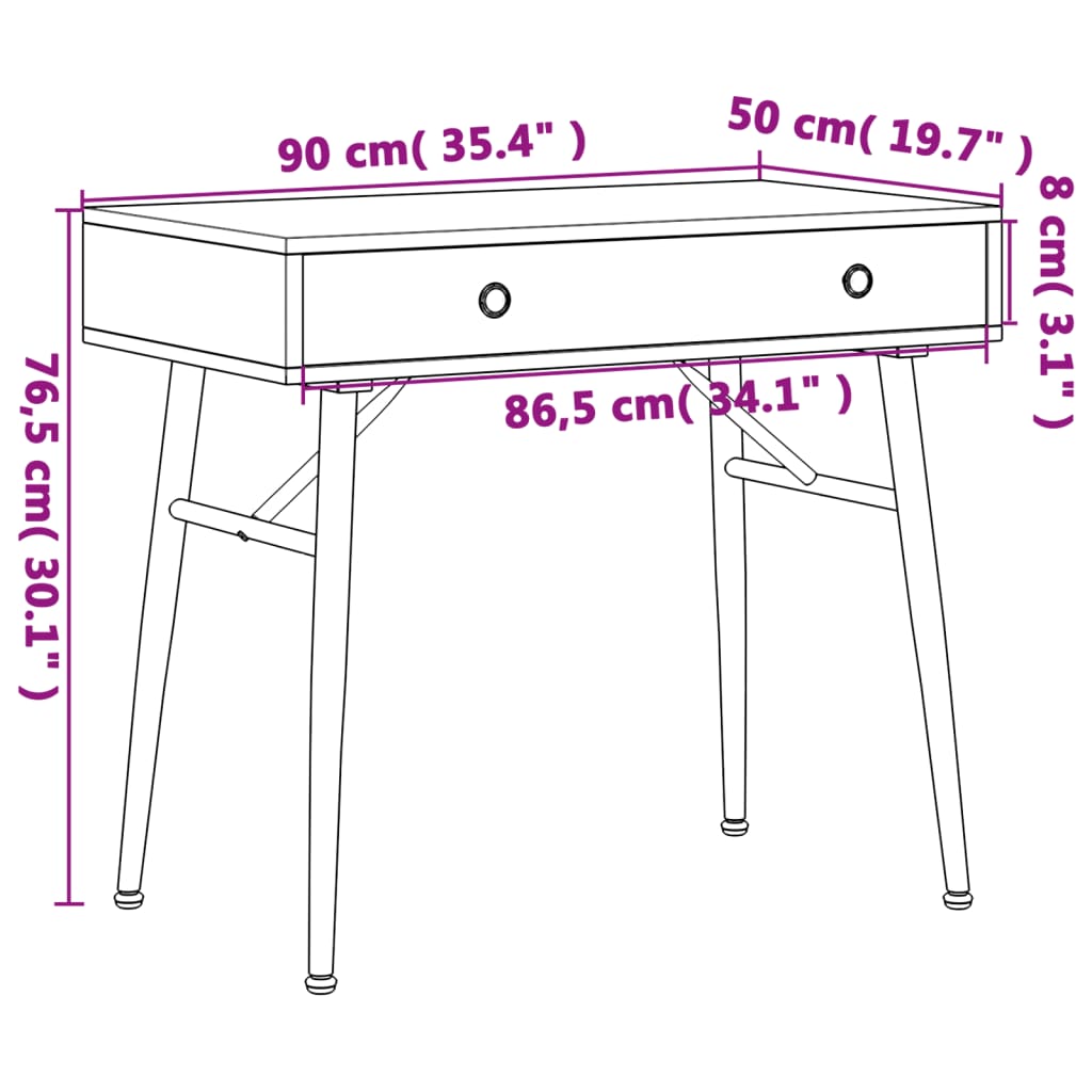 Computertisch mit Schublade Antikgrün 90x50x76,5 cm