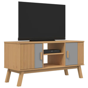 vidaXL TV-Schrank OLDEN Grau und Braun 114x43x57 cm Massivholz Kiefer