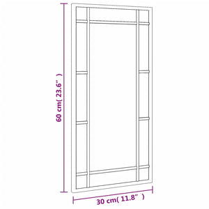 Wandspiegel Schwarz 30x60 cm Rechteckig Eisen Stilecasa