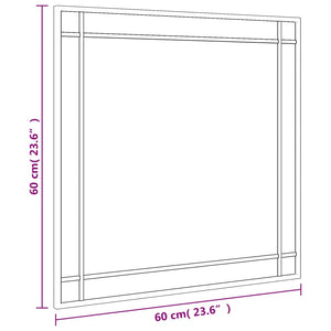 Wandspiegel Schwarz 60x60 cm Quadratisch Eisen Stilecasa