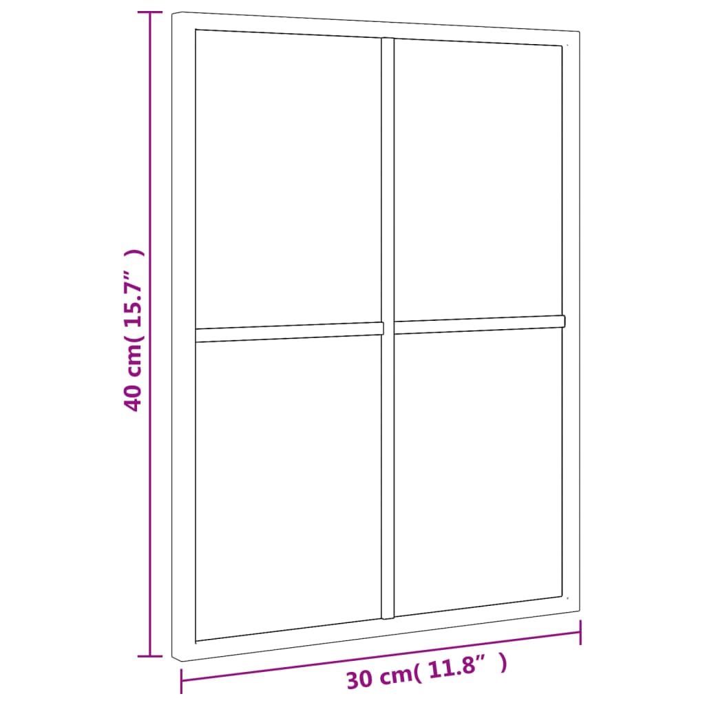 vidaXL Wandspiegel Schwarz 30x40 cm Rechteckig Eisen