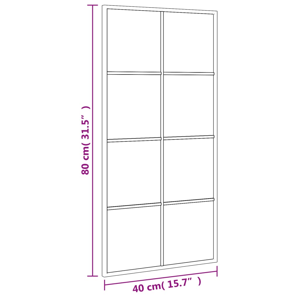 vidaXL Wandspiegel Schwarz 40x80 cm Rechteckig Eisen