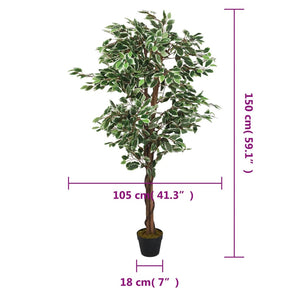 Ficusbaum Künstlich 756 Blätter 150 cm Grün Stilecasa