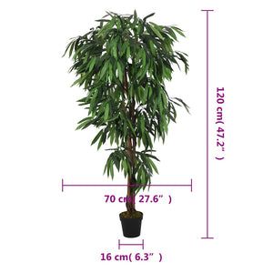 Mangobaum Künstlich 450 Blätter 120 cm Grün Stilecasa