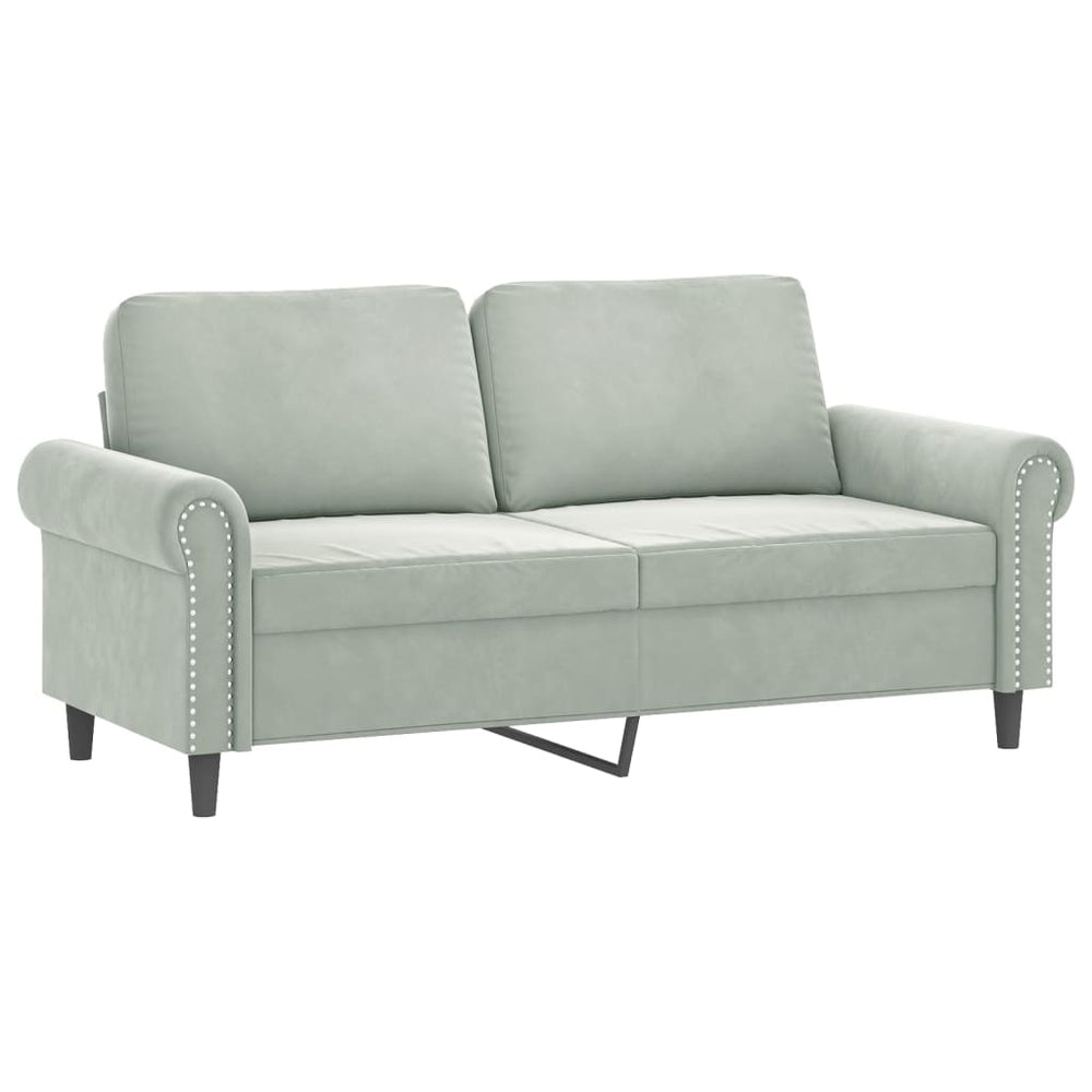 2-Sitzer-Sofa Hellgrau 140 cm Samt Stilecasa