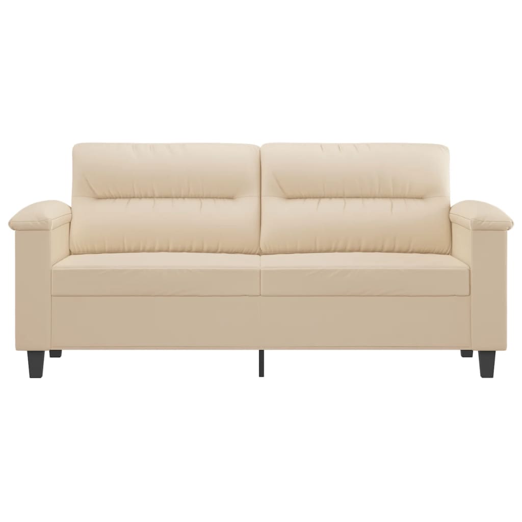 vidaXL 2-Sitzer-Sofa Creme 140 cm Mikrofasergewebe