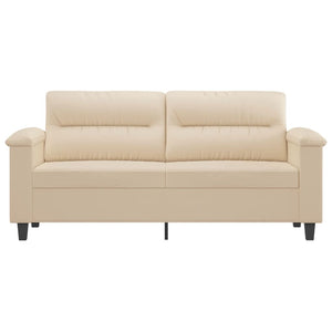 vidaXL 2-Sitzer-Sofa Creme 140 cm Mikrofasergewebe