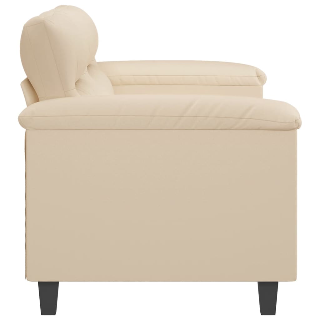 vidaXL 2-Sitzer-Sofa Creme 140 cm Mikrofasergewebe