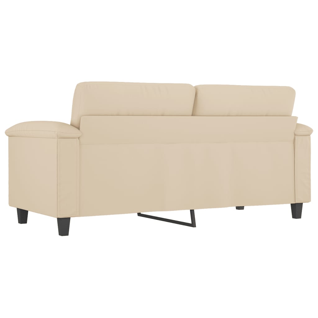 vidaXL 2-Sitzer-Sofa Creme 140 cm Mikrofasergewebe