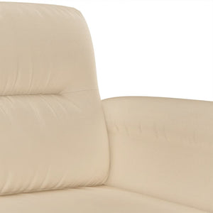 vidaXL 2-Sitzer-Sofa Creme 140 cm Mikrofasergewebe