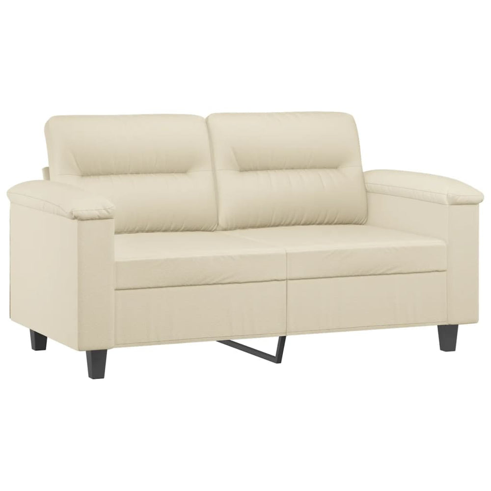 2-Sitzer-Sofa Creme 120 cm Kunstleder Stilecasa