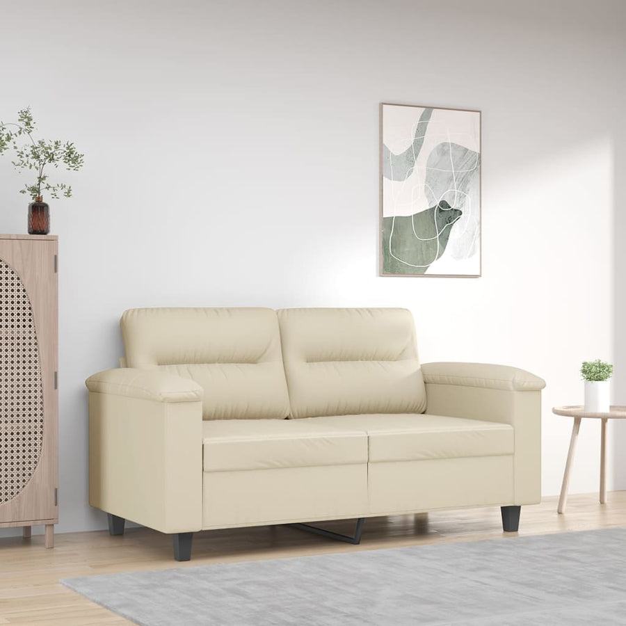 2-Sitzer-Sofa Creme 120 cm Kunstleder Stilecasa