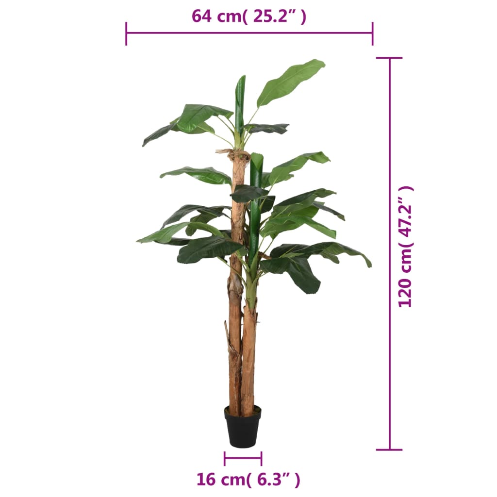 vidaXL Bananenbaum Künstlich 18 Blätter 150 cm Grün