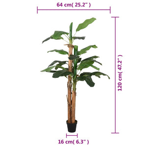 vidaXL Bananenbaum Künstlich 18 Blätter 150 cm Grün