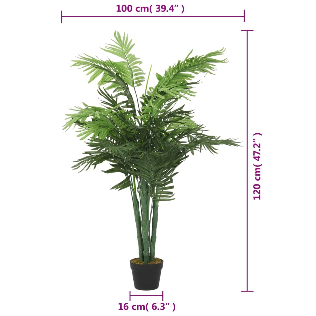 vidaXL Palme Künstlich 28 Blätter 120 cm Grün