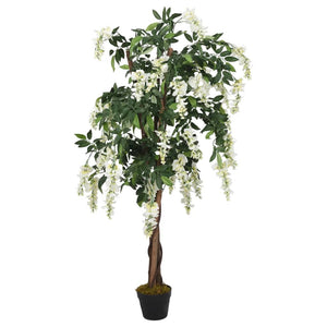 vidaXL Glyzinienbaum Künstlich 840 Blätter 120 cm Grün und Weiß