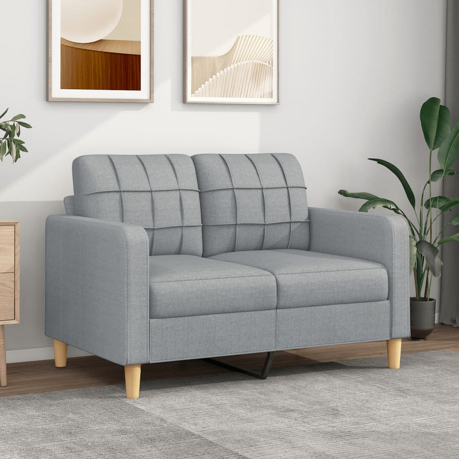 2-Sitzer-Sofa Hellgrau 120 cm Stoff Stilecasa