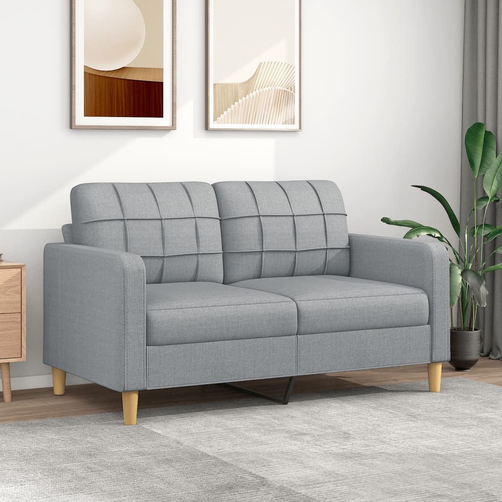 2-Sitzer-Sofa Hellgrau 140 cm Stoff Stilecasa