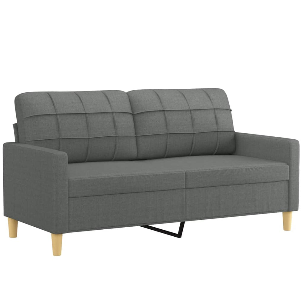 2-Sitzer-Sofa Dunkelgrau 140 cm Stoff Stilecasa