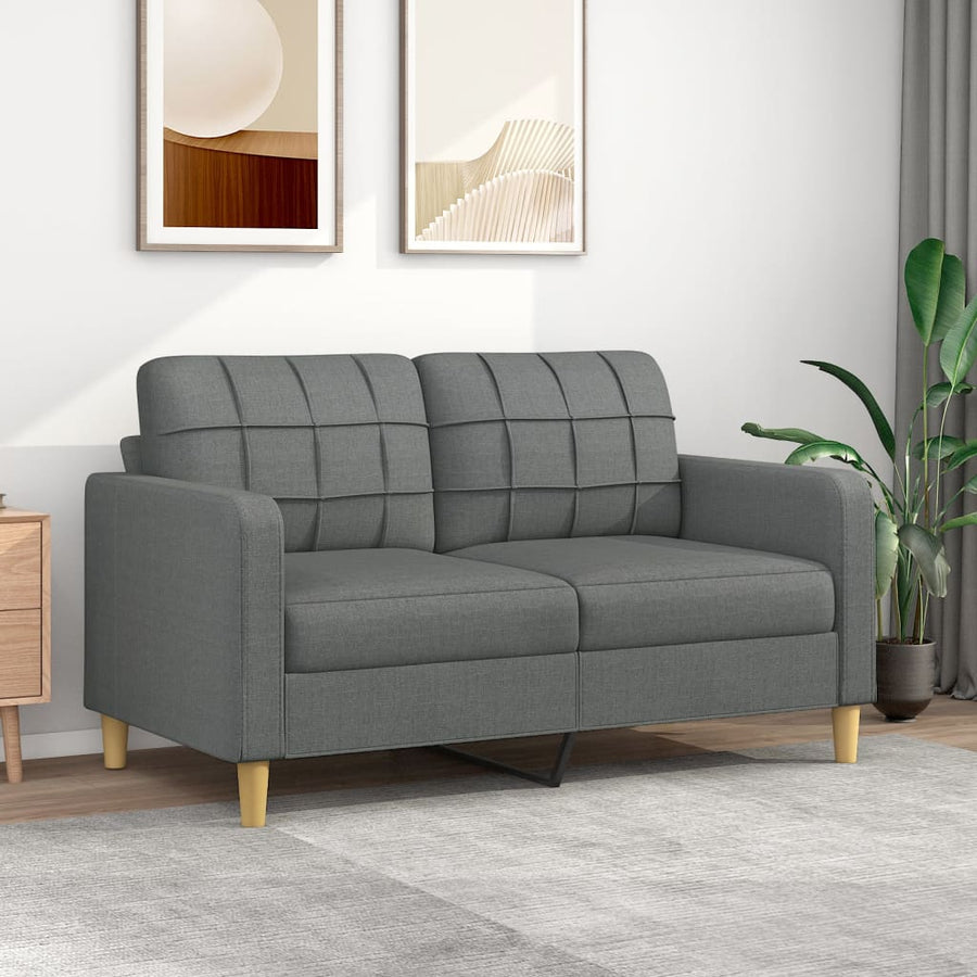 2-Sitzer-Sofa Dunkelgrau 140 cm Stoff Stilecasa