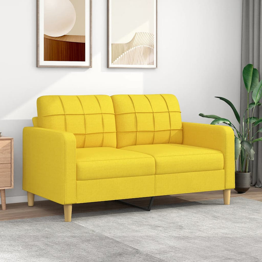 2-Sitzer-Sofa Hellgelb 140 cm Stoff Stilecasa